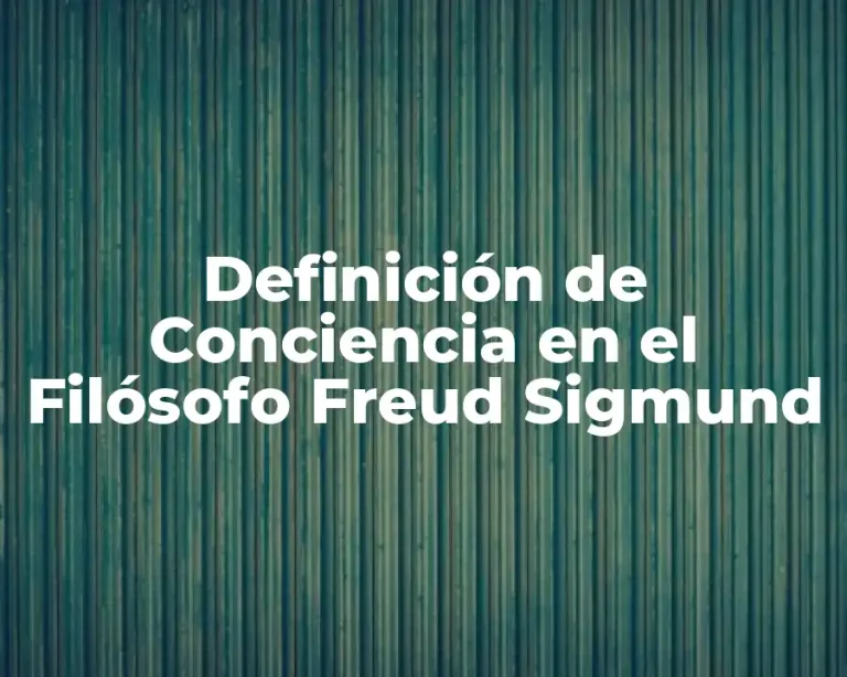 Definición de Conciencia en el Filósofo Freud Sigmund