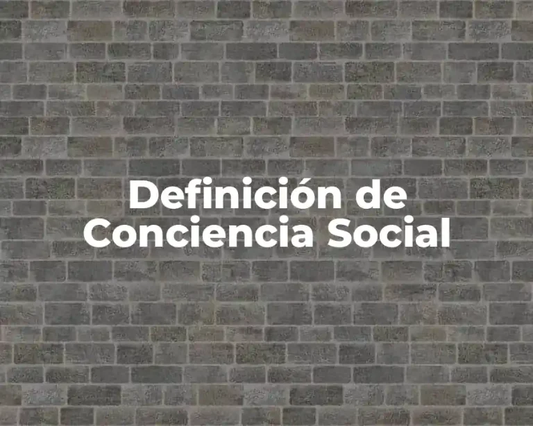 Definición de Conciencia Social