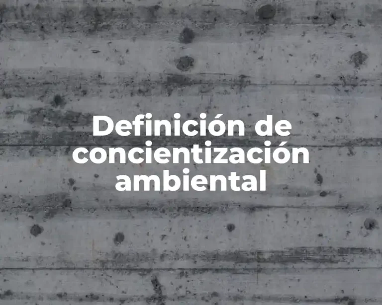 Definición de concientización ambiental
