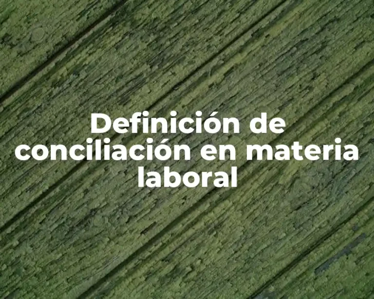 Definición de conciliación en materia laboral
