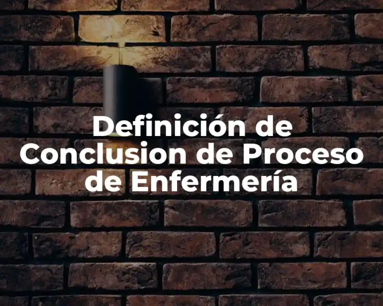 Definición de Conclusion de Proceso de Enfermería