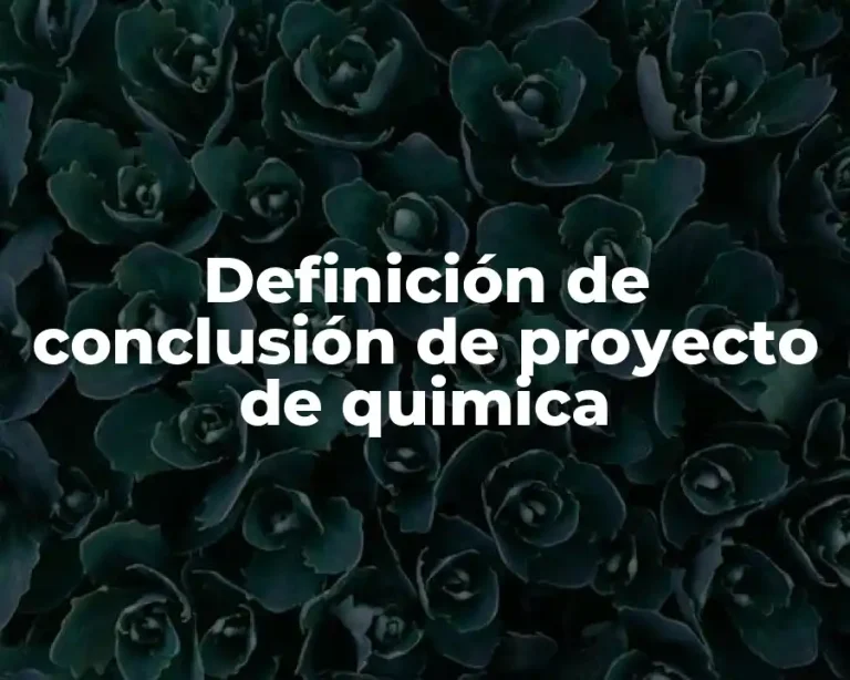 Definición de conclusión de proyecto de quimica