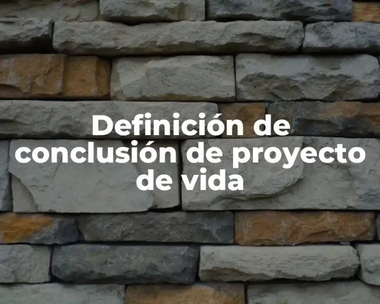 Definición de conclusión de proyecto de vida