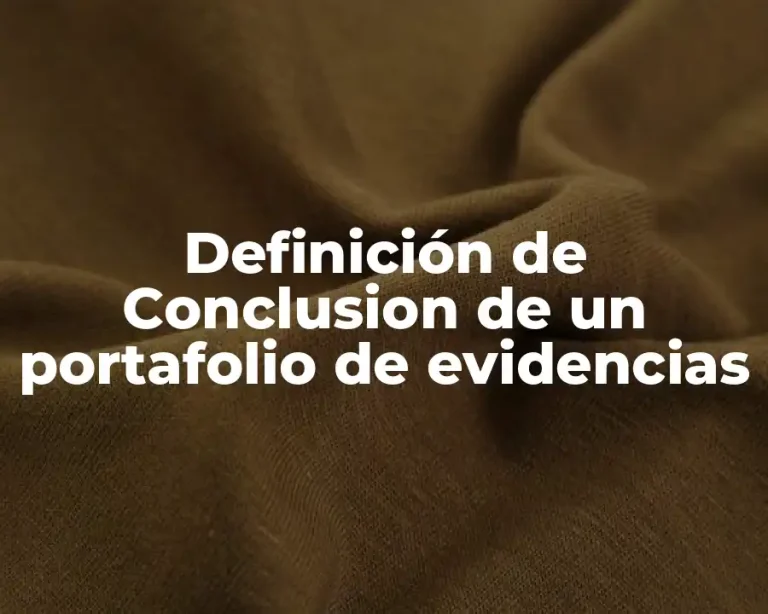 Definición de Conclusion de un portafolio de evidencias
