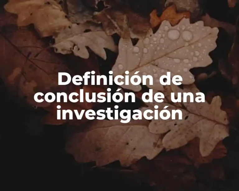 Definición de conclusión de una investigación