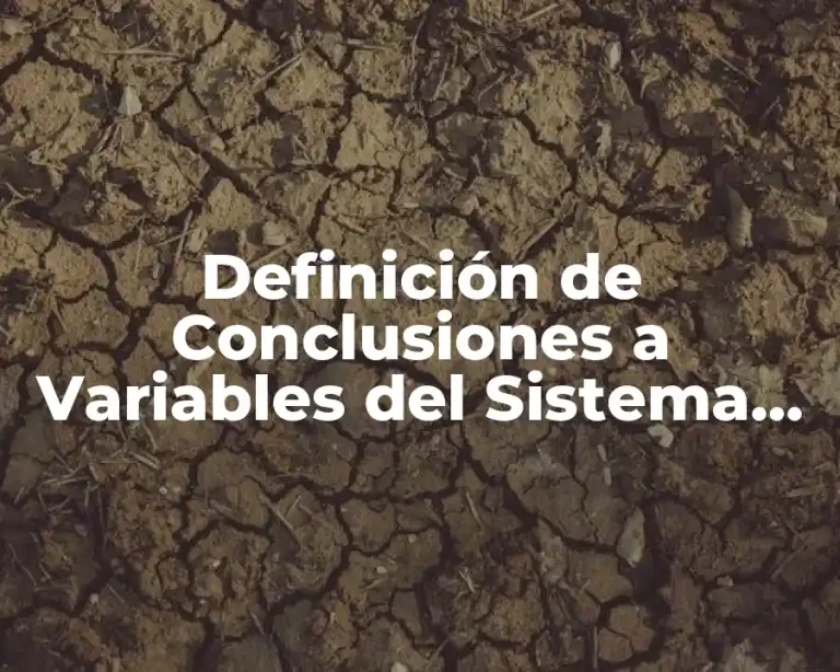 Definición de Conclusiones a Variables del Sistema Físico