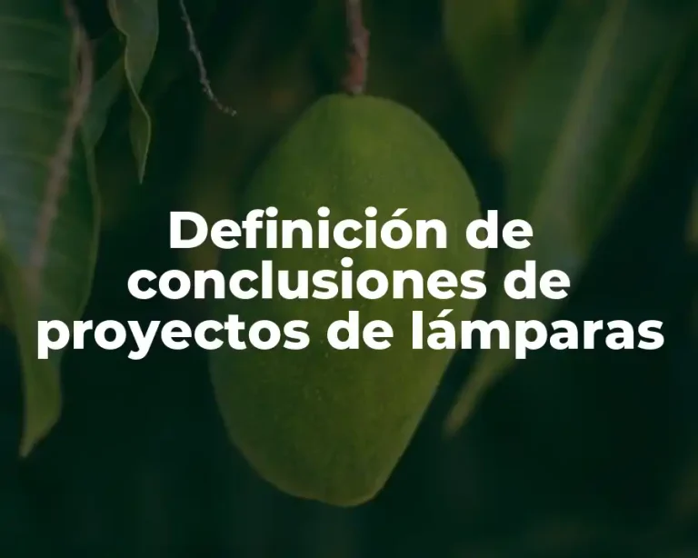 Definición de conclusiones de proyectos de lámparas