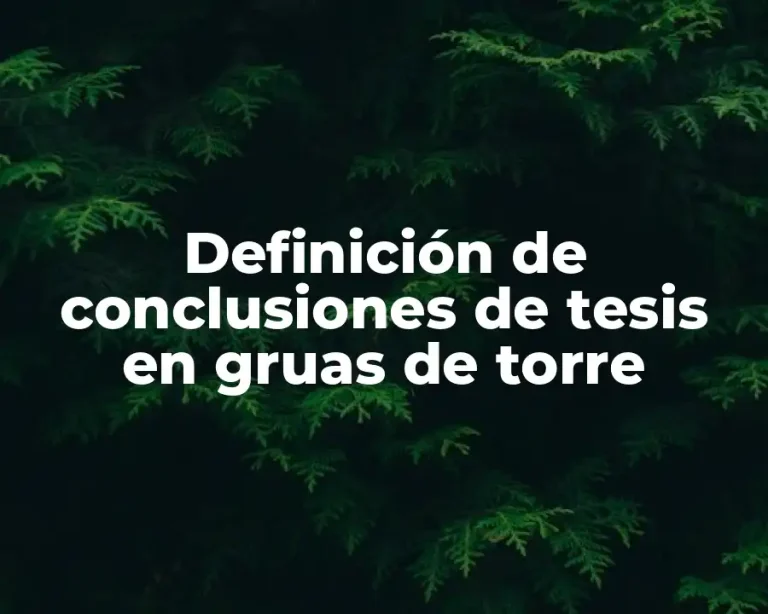 Definición de conclusiones de tesis en gruas de torre