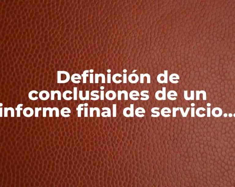 Definición de conclusiones de un informe final de servicio social