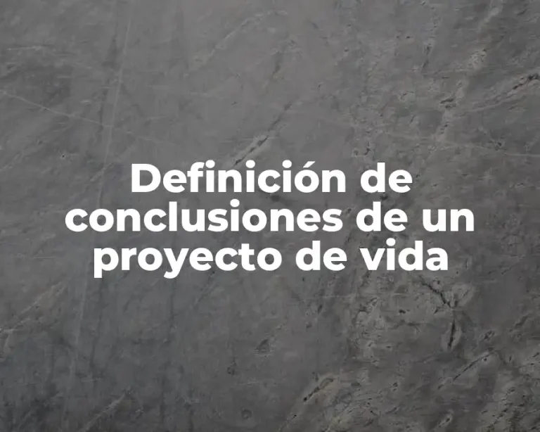 Definición de conclusiones de un proyecto de vida