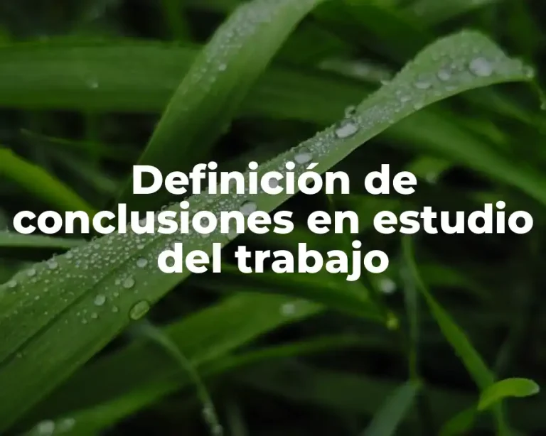 Definición de conclusiones en estudio del trabajo