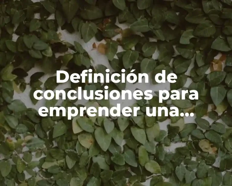 Definición de conclusiones para emprender una empresa