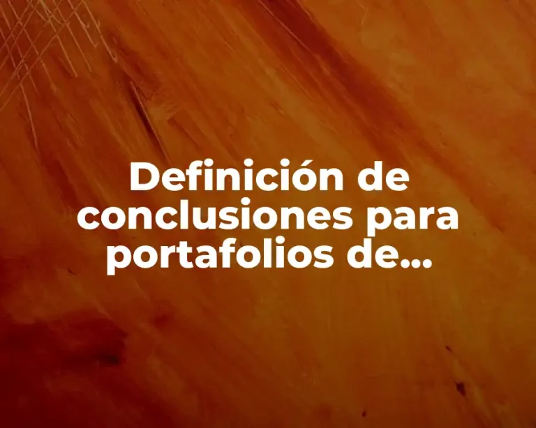 Definición de conclusiones para portafolios de evidencias