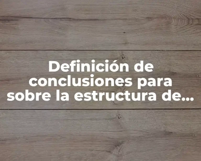 Definición de conclusiones para sobre la estructura de capital