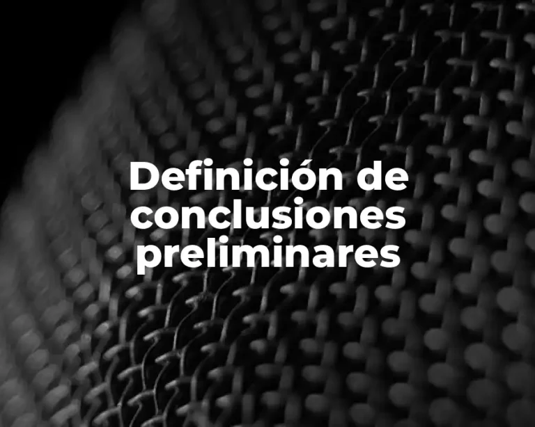 Definición de conclusiones preliminares