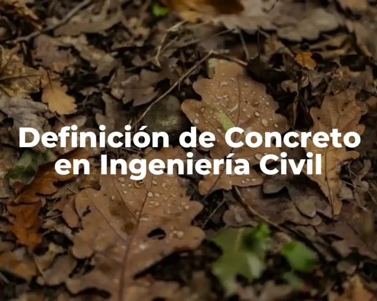 Definición de Concreto en Ingeniería Civil