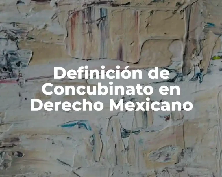 Definición de Concubinato en Derecho Mexicano