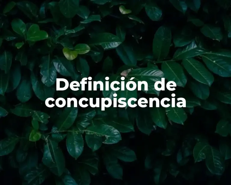 Definición de concupiscencia