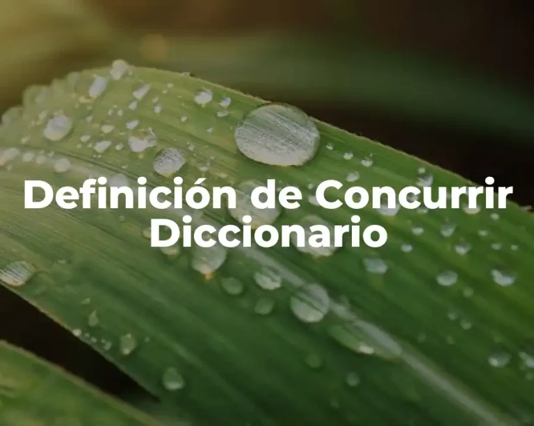Definición de Concurrir Diccionario