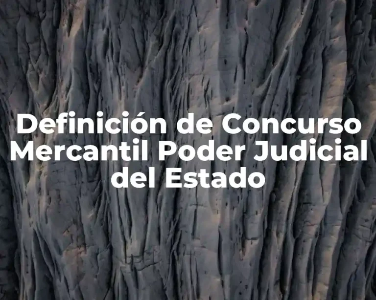 Definición de Concurso Mercantil Poder Judicial del Estado