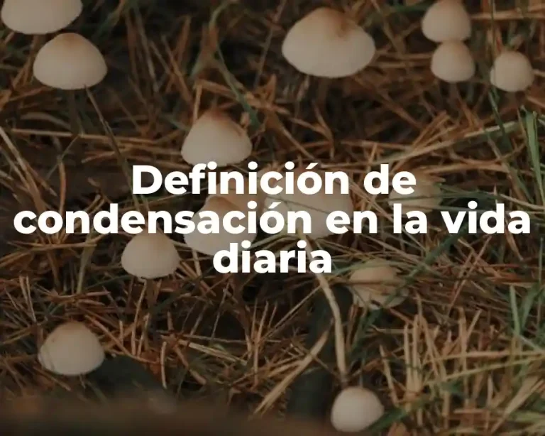 Definición de condensación en la vida diaria