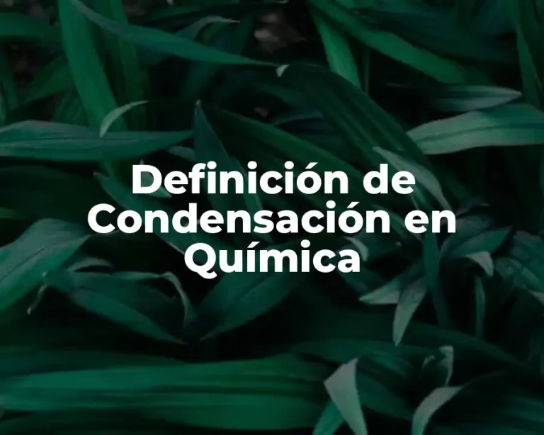 Definición de Condensación en Química