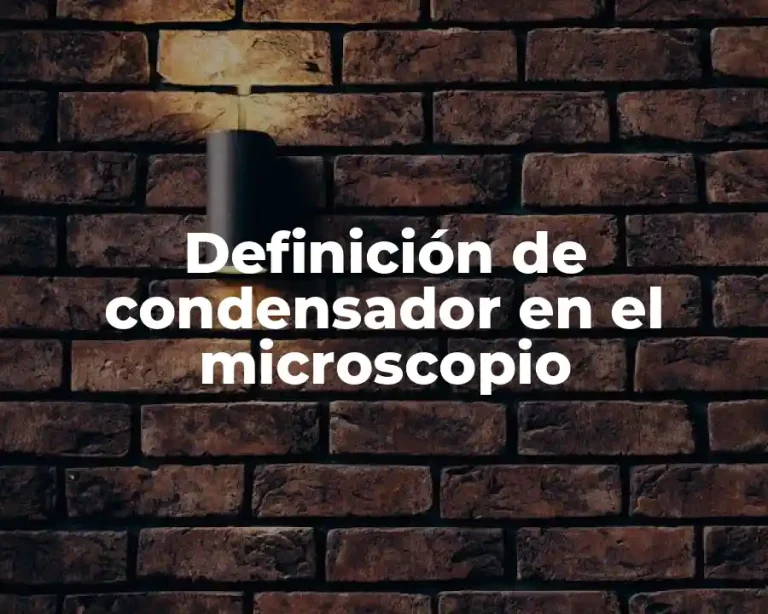 Definición de condensador en el microscopio