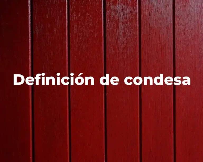 Definición de condesa