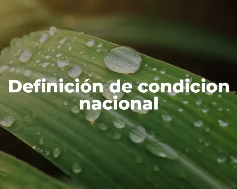 Definición de condicion nacional