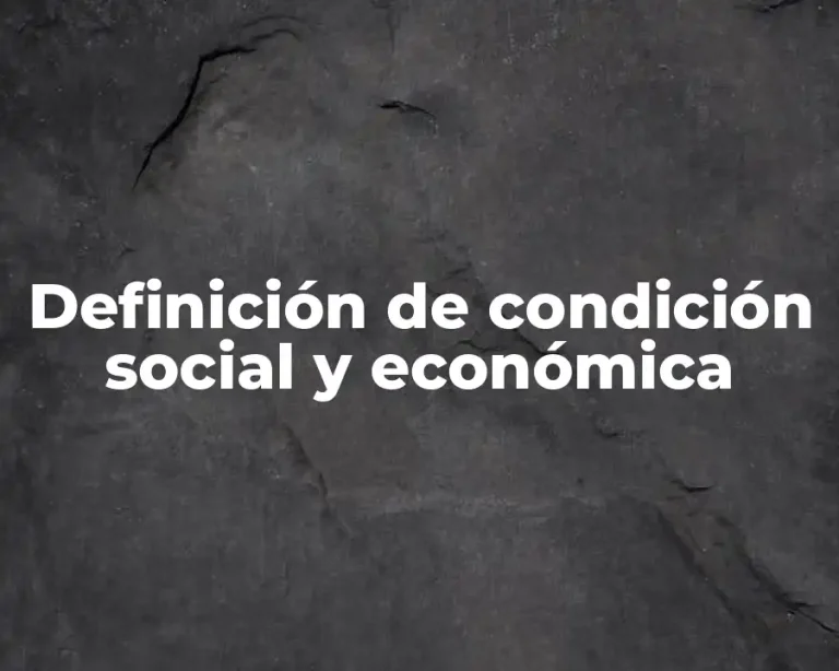 Definición de condición social y económica