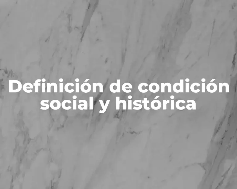 Definición de condición social y histórica