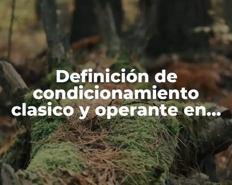 Definición de condicionamiento clasico y operante en educación