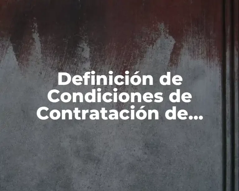 Definición de Condiciones de Contratación de Recursos Humanos