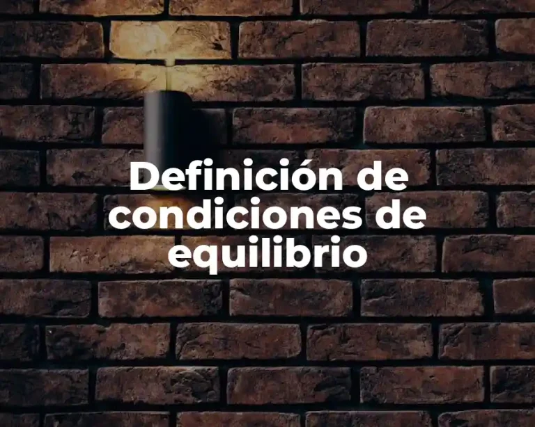 Definición de condiciones de equilibrio