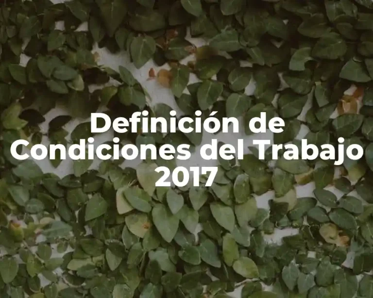 Definición de Condiciones del Trabajo 2017