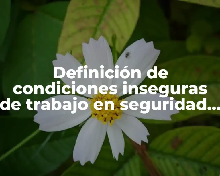 Definición de condiciones inseguras de trabajo en seguridad industrial