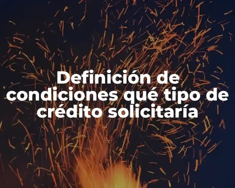 Definición de condiciones qué tipo de crédito solicitaría