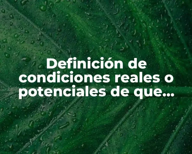 Definición de condiciones reales o potenciales de que ocurra