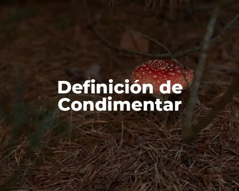 Definición de Condimentar