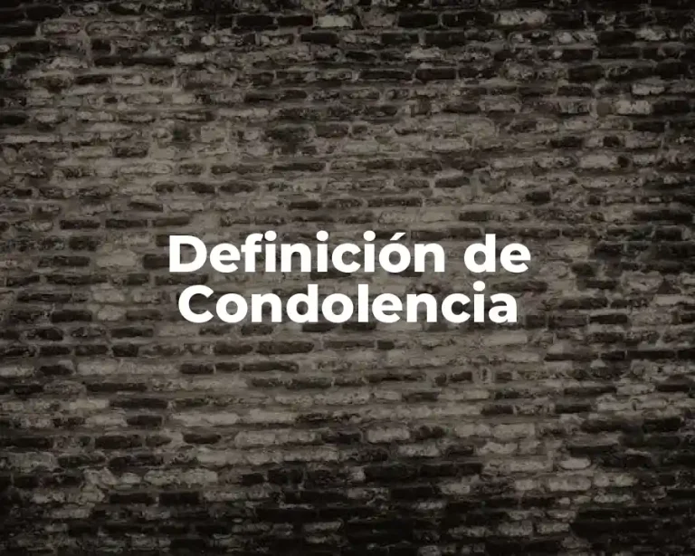 Definición de Condolencia