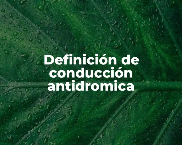 Definición de conducción antidromica