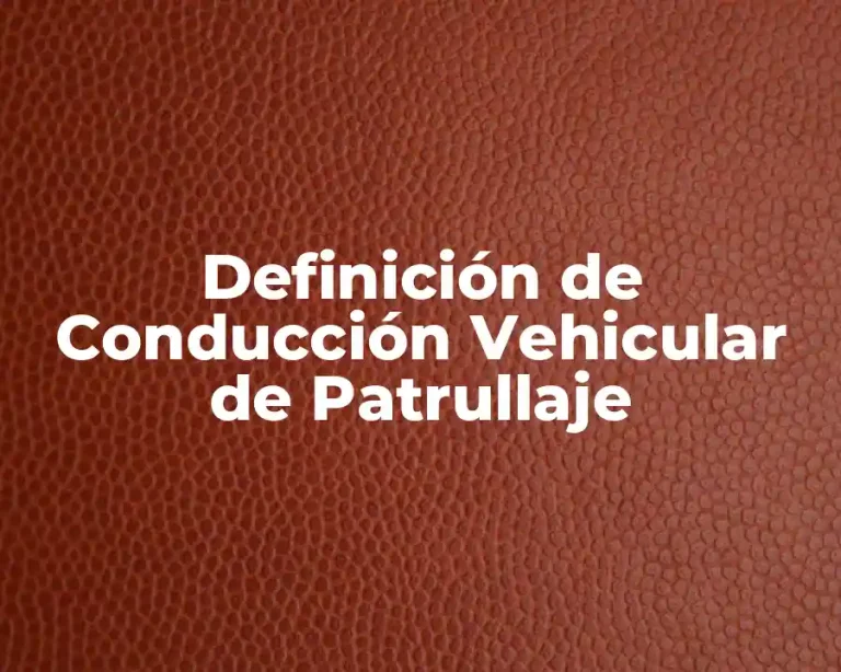 Definición de Conducción Vehicular de Patrullaje