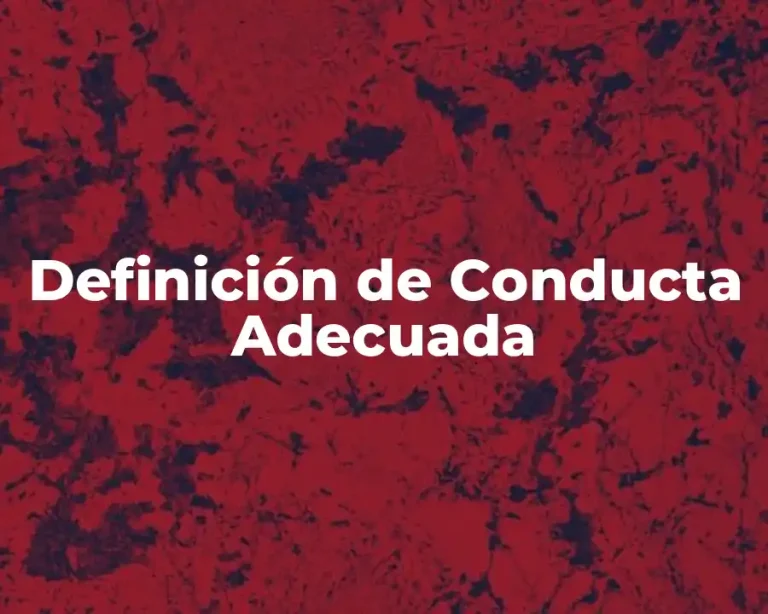 Definición de Conducta Adecuada