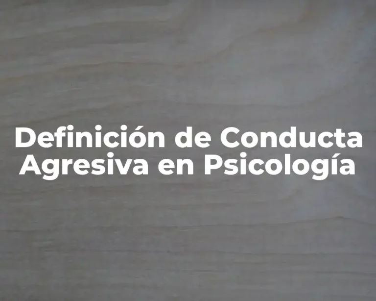 Definición de Conducta Agresiva en Psicología