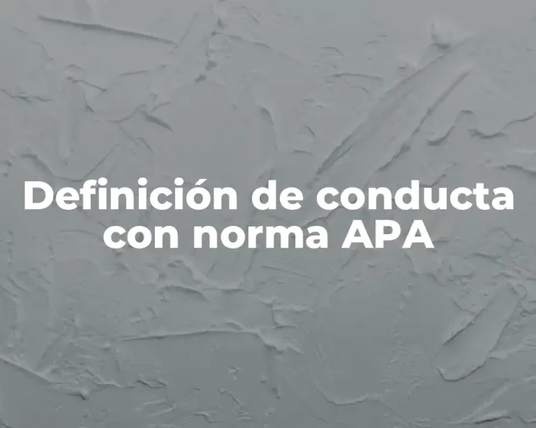 Definición de conducta con norma APA