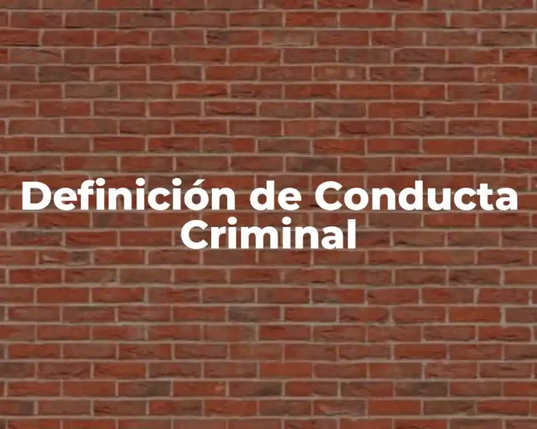 Definición de Conducta Criminal