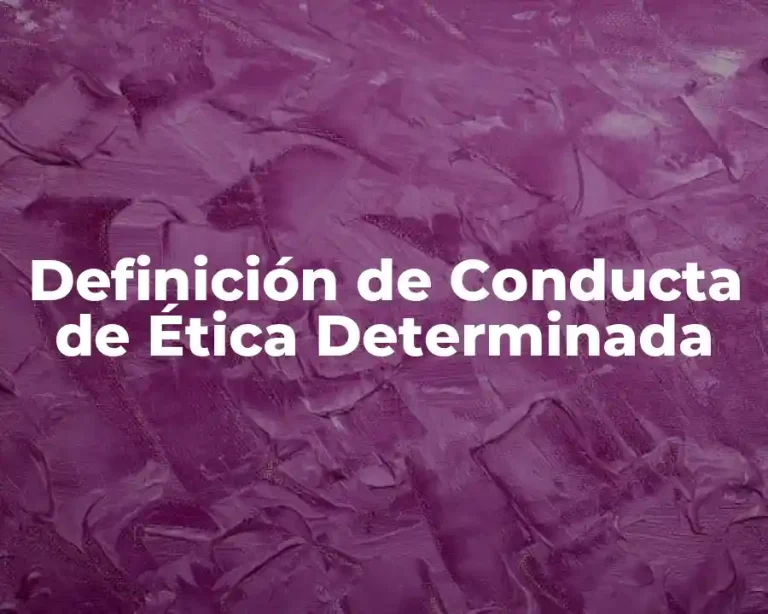 Definición de Conducta de Ética Determinada