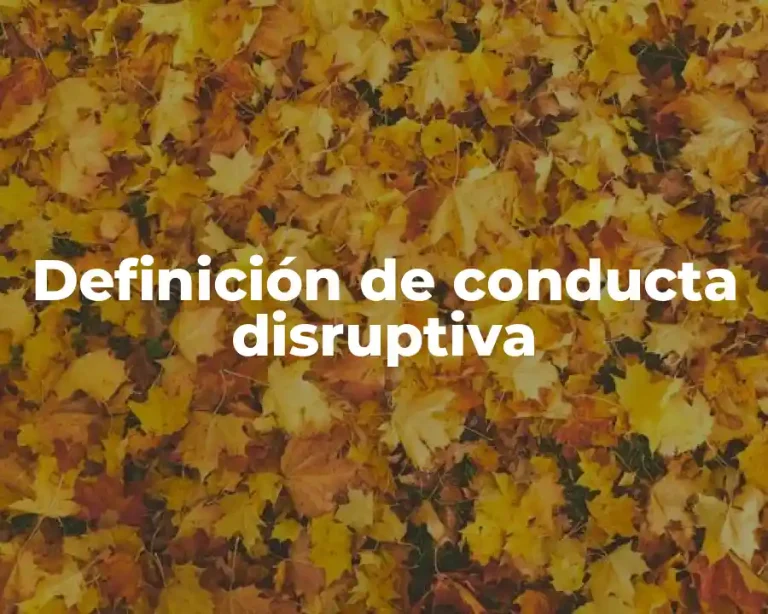 Definición de conducta disruptiva