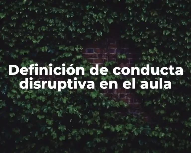 Definición de conducta disruptiva en el aula