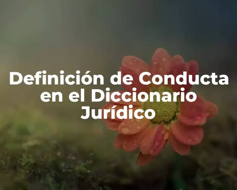 Definición de Conducta en el Diccionario Jurídico